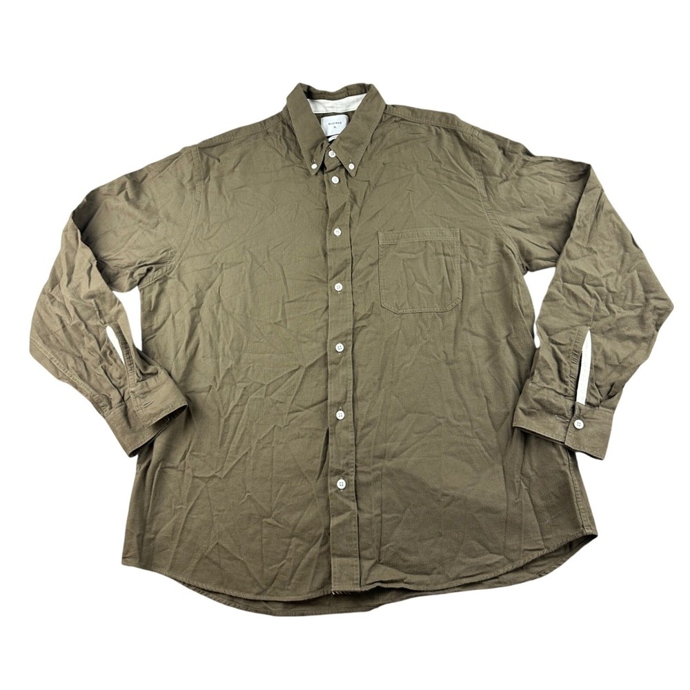Billy Reid‎ Button Down Shirt Men XL Brown Standard Fit Long Sleeve 100% Cotton
